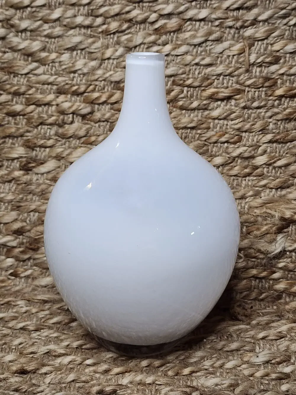 IKEA Glass Salong Vase by Johanna Jellinek Retired White Hand Blown